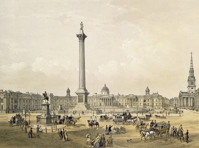 Trafalgar Square, avec la National Gallery et l